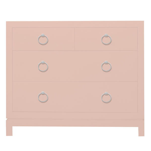 Artisan 4 Drawer Dresser - Bahama Pink/Silver