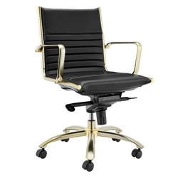 Darby Low Back Office Chair - Black/Gold
