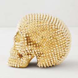 Spiked Skull & Pumpkins - Gold