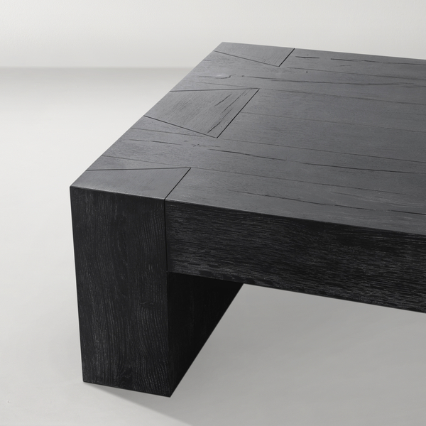 Black chunky coffee table discount