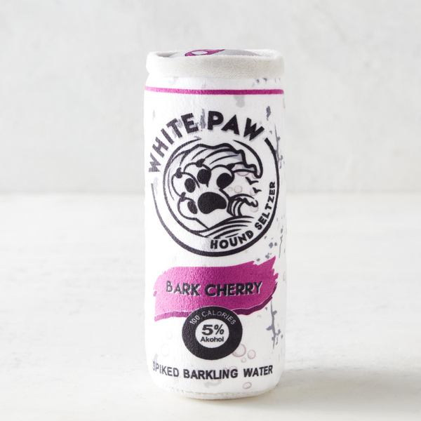 white paw hard seltzer dog toy