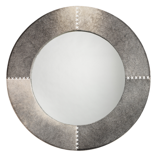Round Cross Stitch Mirror - Grey