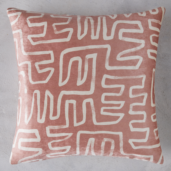 Maze Pillow Cover 22" - Terracotta
