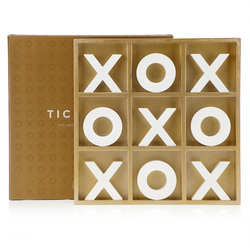 Tic Tac Toe Board, Gold & White