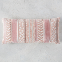 Blush Pink Ikat Lumbar Pillow with Tassels – Concord Pillows