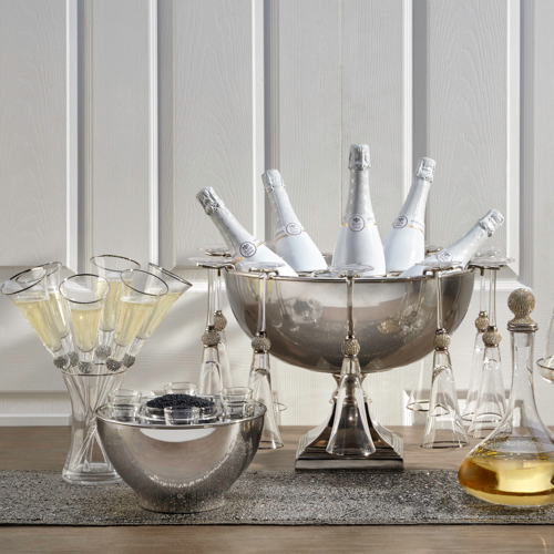 French 'Champagne Pommery' Flutes / Toasting Glasses - Set of 12