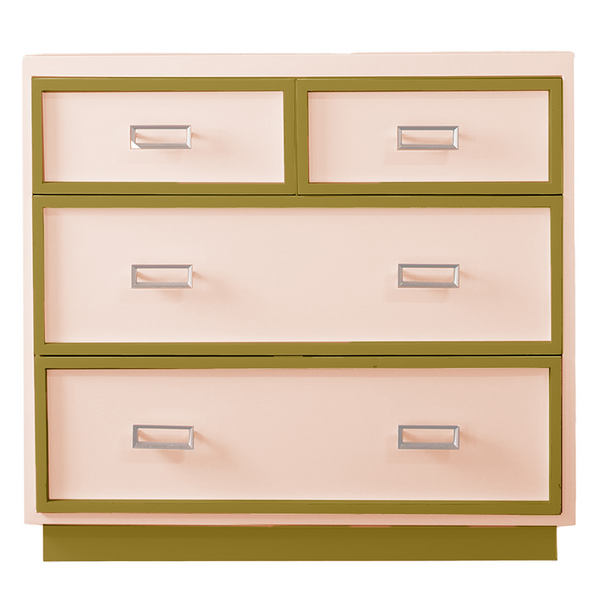 Max 4 Drawer Dresser - Bahama Pink/Gold