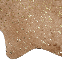 Metallic Faux Cowhide Rug - Tan