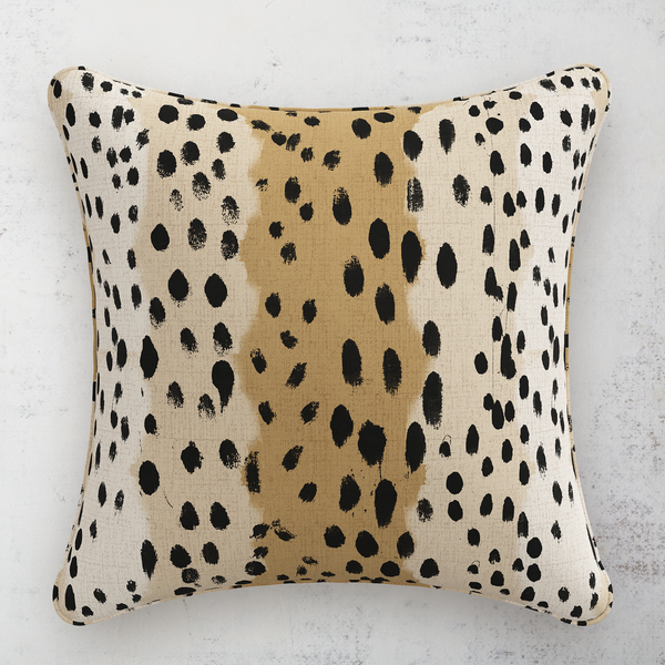 Linen Leopard Pillow 20" - Caramel