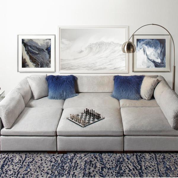 Ombre Mongolian Pillow 22" Zgallerie