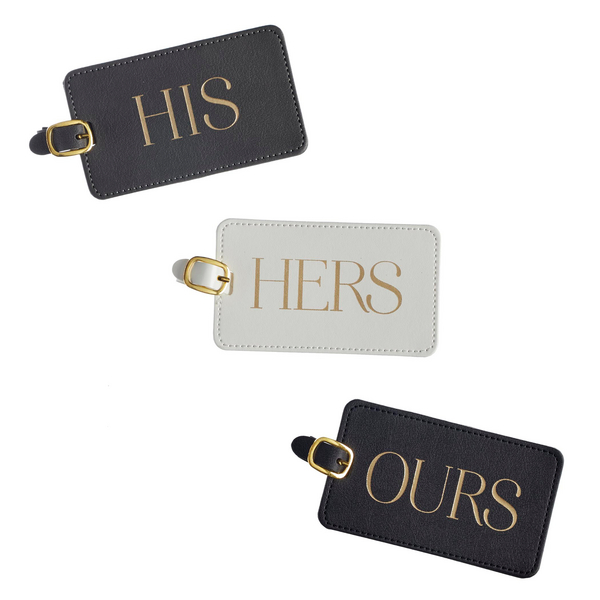 His Hers Ours Luggage Tag Set