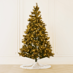 Pre-Lit Green Flock Tree 7'5"