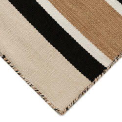 Variagated Stripe Outdoor Rug - Black