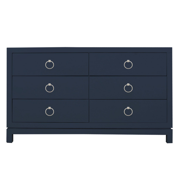 Artisan 6 Drawer Dresser - Deep Blue/Silver