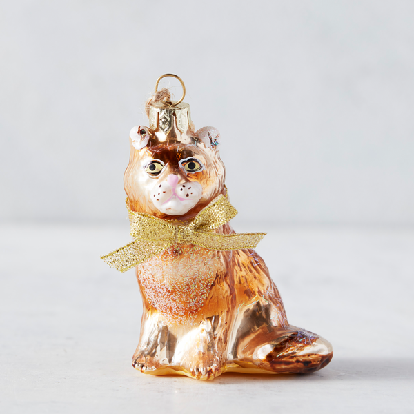 Gold cat on sale ornament