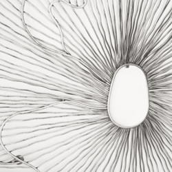 Large Poppy Flower Wall Decor - Silver/Black