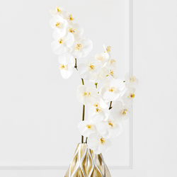 White Orchid Stem - Set of 3