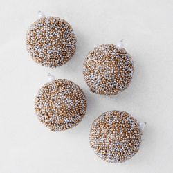 Glitter Ball Ornament - Set of 4