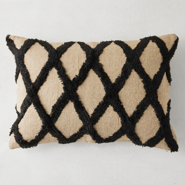 Black and discount cream lumbar pillow