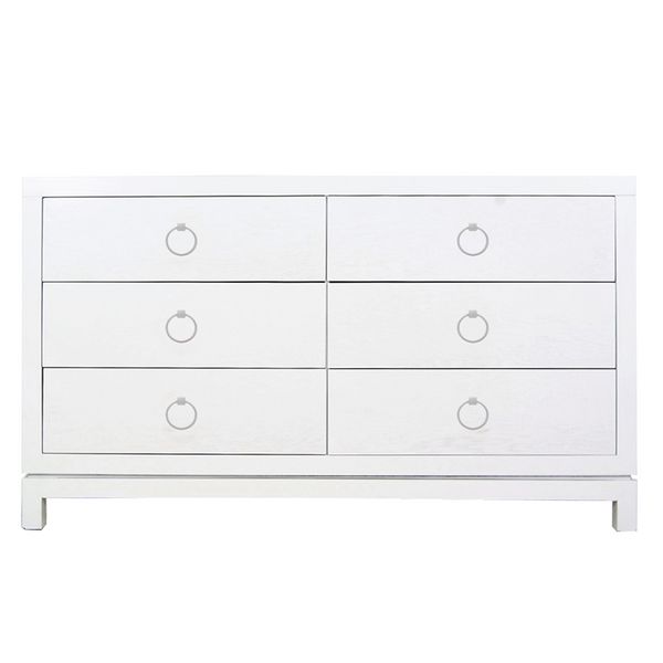 Artisan 6 Drawer Dresser - White/Silver