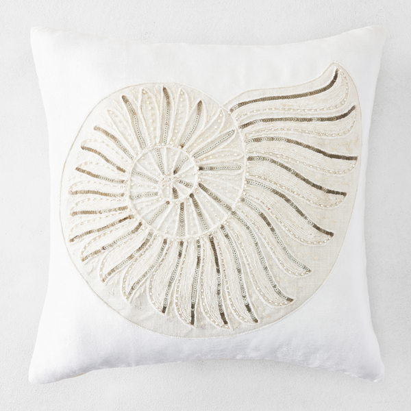 Artisanal Shell Pillow 20" - Pearl
