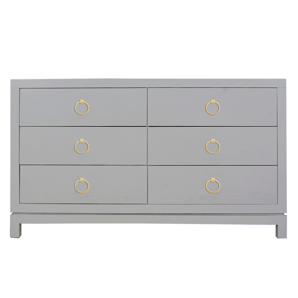 Artisan 6 Drawer Dresser - French Grey/Gold