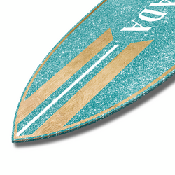 Aqua And Gold Milan Surfboard | Zgallerie