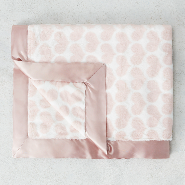 Luxe Heart Baby Blanket - Dusty Pink