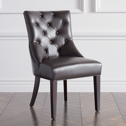 Nottingham Leather Dining Chair - Espresso | Zgallerie