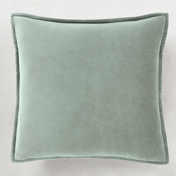 La Jolie Muse Belinda Sage Green Leafy Patterned Velveteen Pillow Cover Set of 2 - Green - S