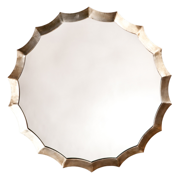 Atlantic Scalloped Silver Round Mirror