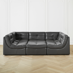 Convo Leather Sectional - 6 PC