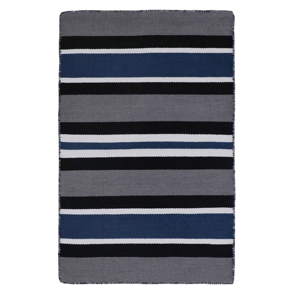 Variagated Stripe Outdoor Rug - Navy
