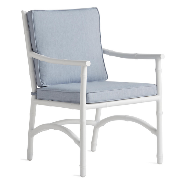 Ready To Ship - Savannah Outdoor Dining Arm Chair - Chambray