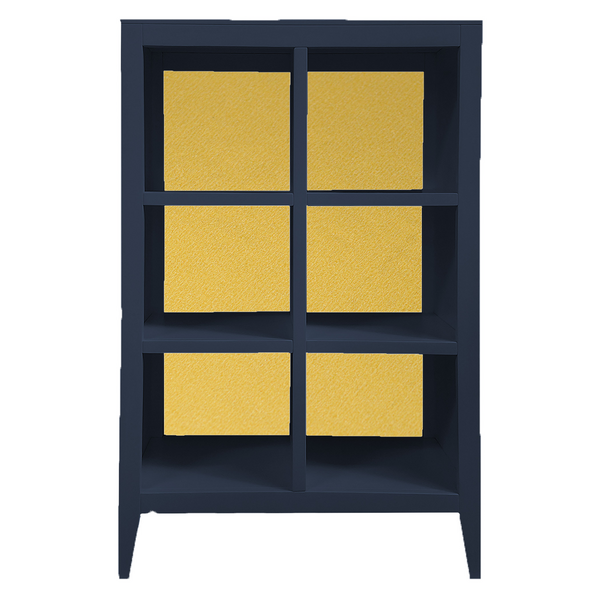 Devon Bookcase - Deep Blue/Gold