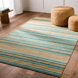 Honoululu Rug - Natural/Aqua