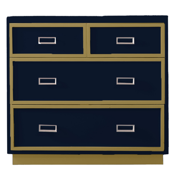 Max 4 Drawer Dresser - Deep Blue/Gold