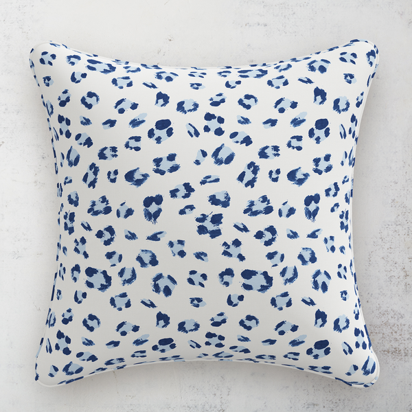 Brush Cheetah Pillow 20" - Blue