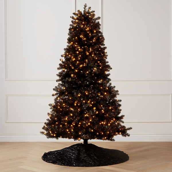 Pre-Lit Black And Gold Tree 7'