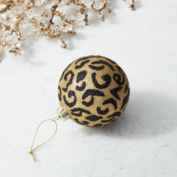 Glitter Leopard Ornament