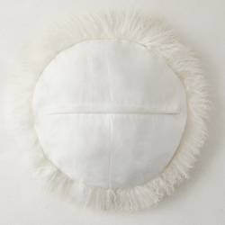 Mongolian Round Pillow 18" - White