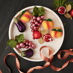 Beaded Peach Ornament