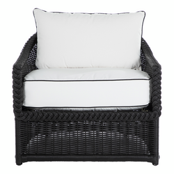 Emilia Ebony Lounge Chair - White/Black