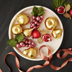 Gold Leaf Pomegranate Ornament