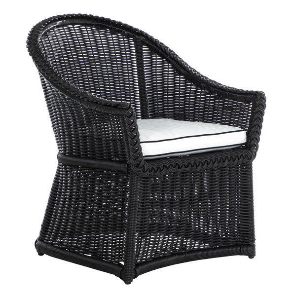 Emilia Ebony Dining Chair White Black Zgallerie