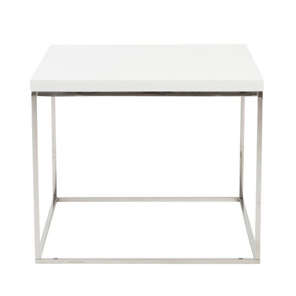 Cory Side Table - White/Silver