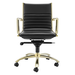 Darby Low Back Office Chair - Black/Gold