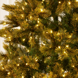 Pre-Lit Green Flock Tree 7'5"