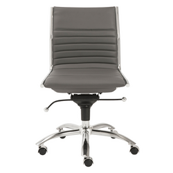 Darby Low Back Office Chair - Grey/Chrome