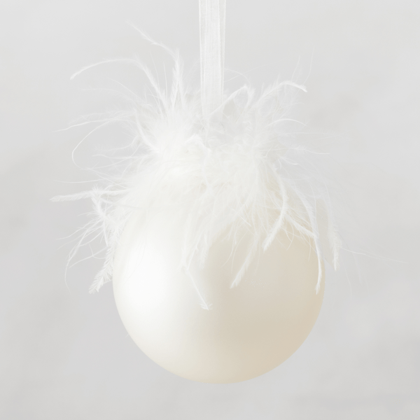 White Fur Ornament Z Gallerie